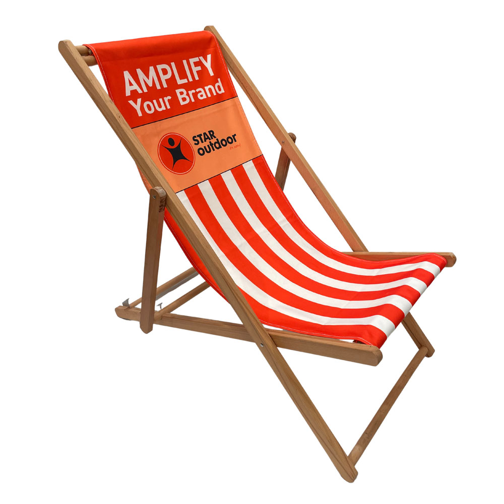 Red branded deck chair
