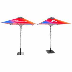 Deluxe Umbrella All Over Branded Canopy with Silver Frame