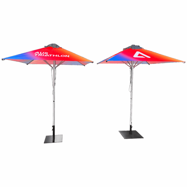 Deluxe Umbrella All Over Branded Canopy with Silver Frame