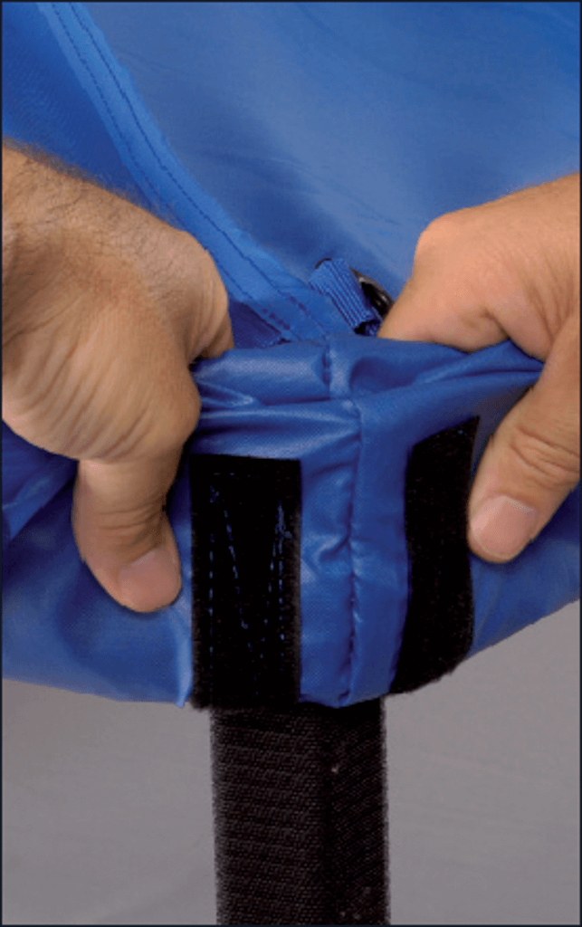 Hook and loop attachment pads on marquee frame