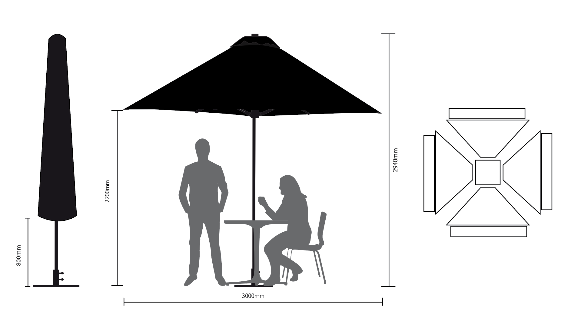 3m Cafe Umbrella SQ Specs